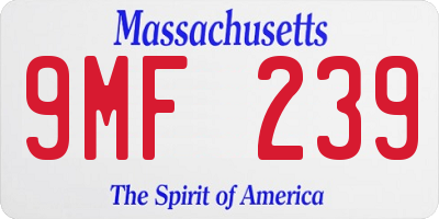 MA license plate 9MF239