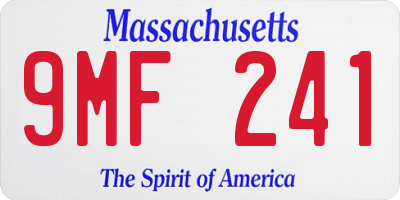 MA license plate 9MF241