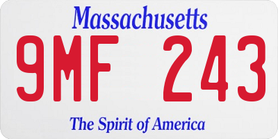 MA license plate 9MF243