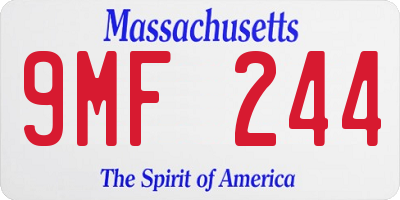 MA license plate 9MF244