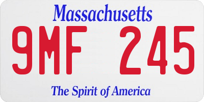 MA license plate 9MF245
