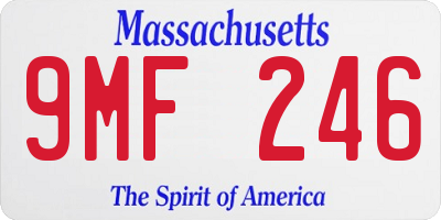MA license plate 9MF246