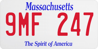 MA license plate 9MF247