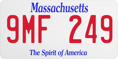 MA license plate 9MF249