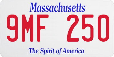 MA license plate 9MF250