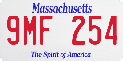 MA license plate 9MF254