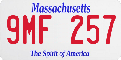 MA license plate 9MF257