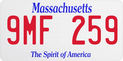 MA license plate 9MF259