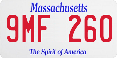 MA license plate 9MF260