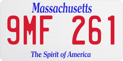 MA license plate 9MF261