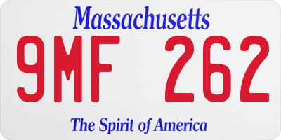 MA license plate 9MF262
