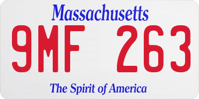 MA license plate 9MF263