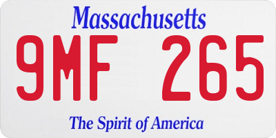 MA license plate 9MF265