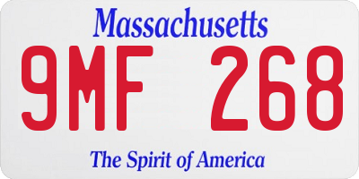 MA license plate 9MF268