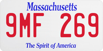 MA license plate 9MF269