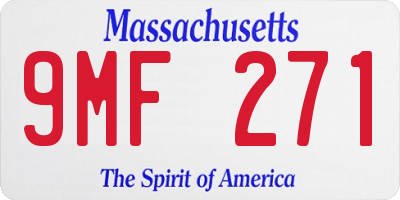 MA license plate 9MF271