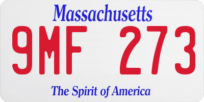 MA license plate 9MF273