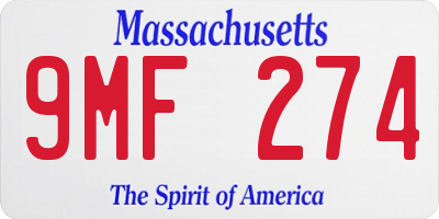 MA license plate 9MF274