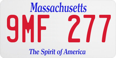 MA license plate 9MF277