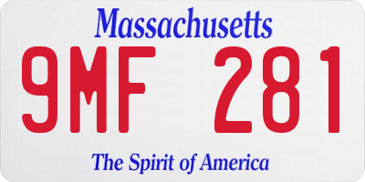MA license plate 9MF281