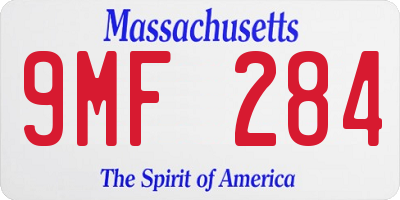 MA license plate 9MF284