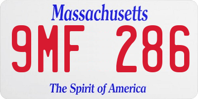 MA license plate 9MF286