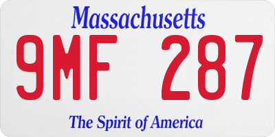 MA license plate 9MF287
