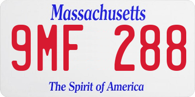 MA license plate 9MF288