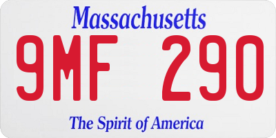 MA license plate 9MF290
