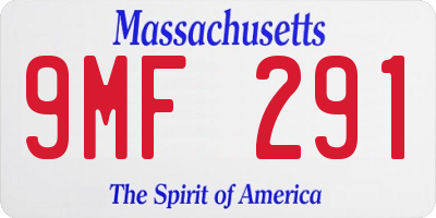 MA license plate 9MF291