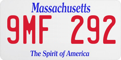 MA license plate 9MF292