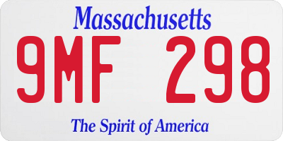MA license plate 9MF298