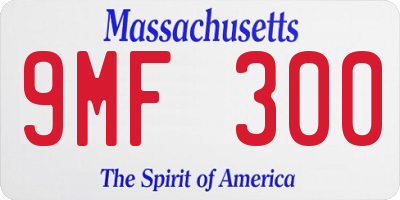 MA license plate 9MF300
