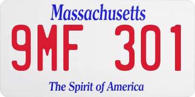 MA license plate 9MF301