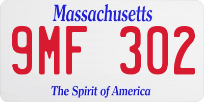 MA license plate 9MF302
