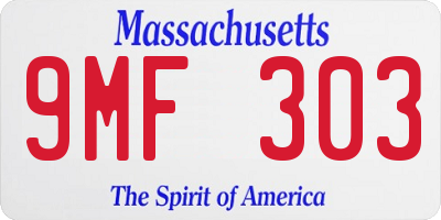 MA license plate 9MF303