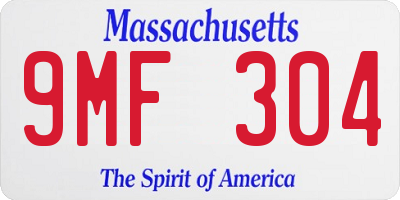 MA license plate 9MF304