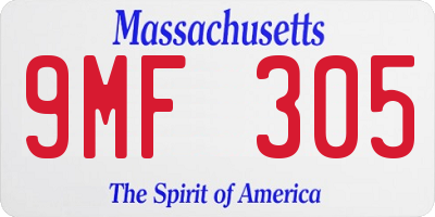 MA license plate 9MF305