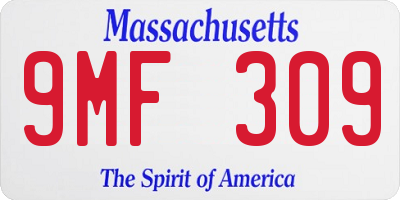 MA license plate 9MF309