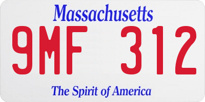 MA license plate 9MF312