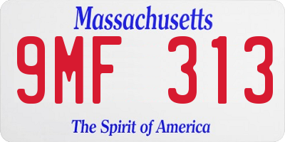 MA license plate 9MF313