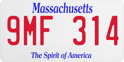 MA license plate 9MF314