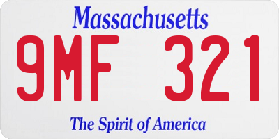 MA license plate 9MF321
