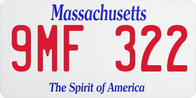 MA license plate 9MF322