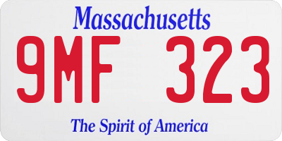 MA license plate 9MF323