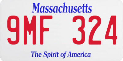 MA license plate 9MF324