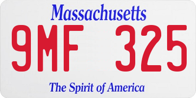 MA license plate 9MF325