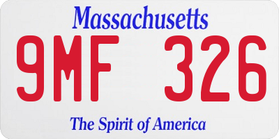 MA license plate 9MF326