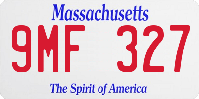 MA license plate 9MF327