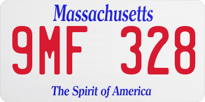 MA license plate 9MF328